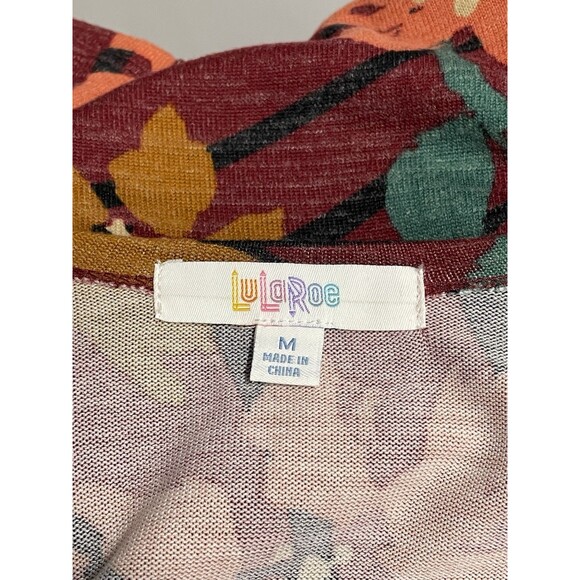Lularoe Sarah Cardigan Duster Maroon Floral Print Women’s Size M New - Picture 9 of 12
